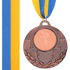 Медаль спортивна зі стрічкою тематична SP-SPORT AIM Велогонки C-4846-0036 ø5см (Бронзовий)