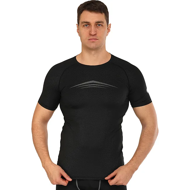 Футболка компресійна чоловіча з коротким рукавом JASON T-045 (Чорний)