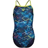 Детский купальник Arena DALY SWIMSUIT LIGHT DROP BACK лайм, синий, белый, розовый