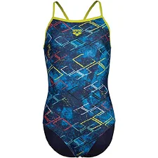Детский купальник Arena DALY SWIMSUIT LIGHT DROP BACK лайм, синий, белый, розовый