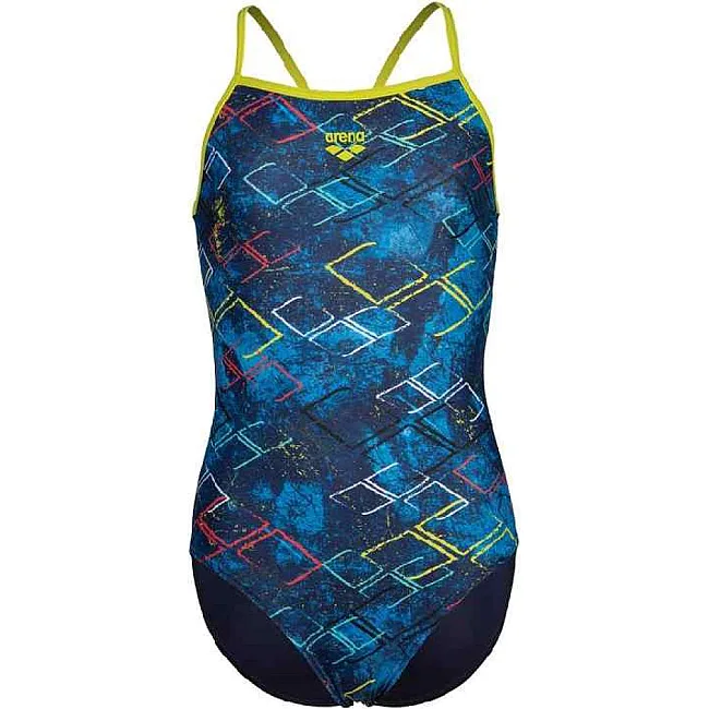 Детский купальник Arena DALY SWIMSUIT LIGHT DROP BACK лайм, синий, белый, розовый