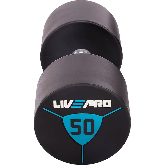 Гантели профессиональные
 с полиуретановым покрытием LiveUp LP8000-50 2шт по 50кг