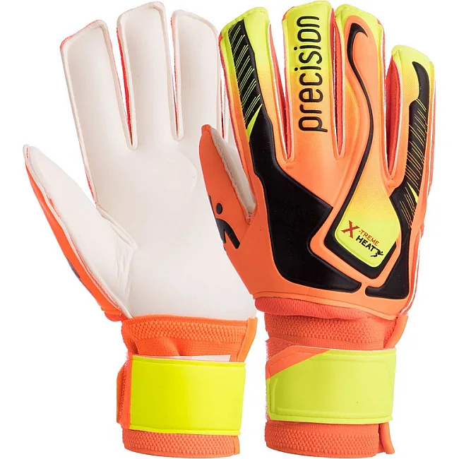 Детские вратарские перчатки с защитой пальцев PRECISION SP-SPORT FB-907 5-7 (Салатовый-желтый)