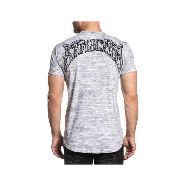Футболка AFFLICTION Midnight Dirge SS Tee White Lt.Grey Ice Wash