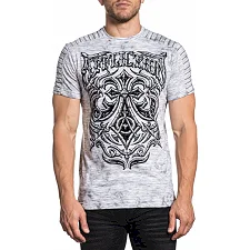 Футболка AFFLICTION Midnight Dirge SS Tee White Lt.Grey Ice Wash