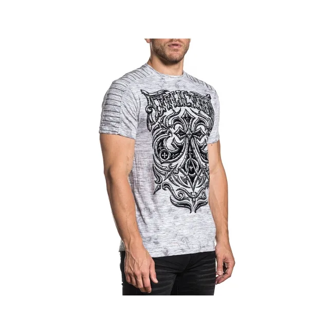 Футболка AFFLICTION Midnight Dirge SS Tee White Lt.Grey Ice Wash