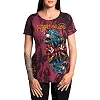 Футболка женская AFFLICTION Dottie Rose Scoop Mohogany