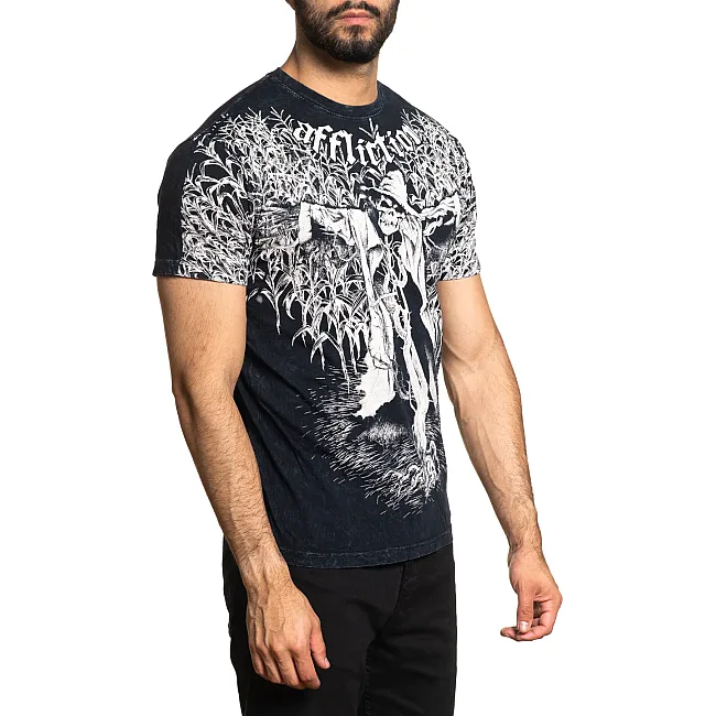 Футболка мужская AFFLICTION Scarecrow Black Lava Wash