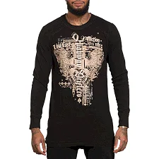 Лонгслив AFFLICTION Highway Drifters LS Rev. Black Tobacco Brown