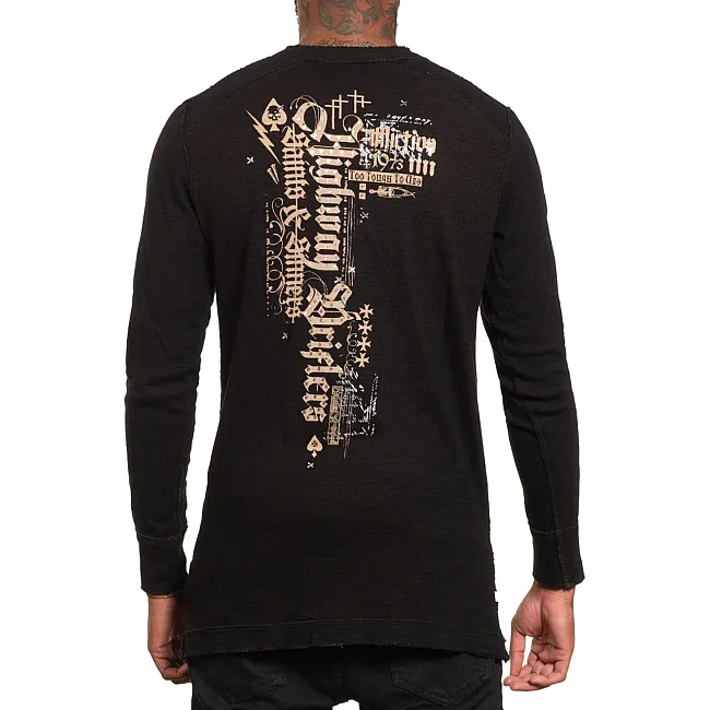 Лонгслив AFFLICTION Highway Drifters LS Rev. Black Tobacco Brown