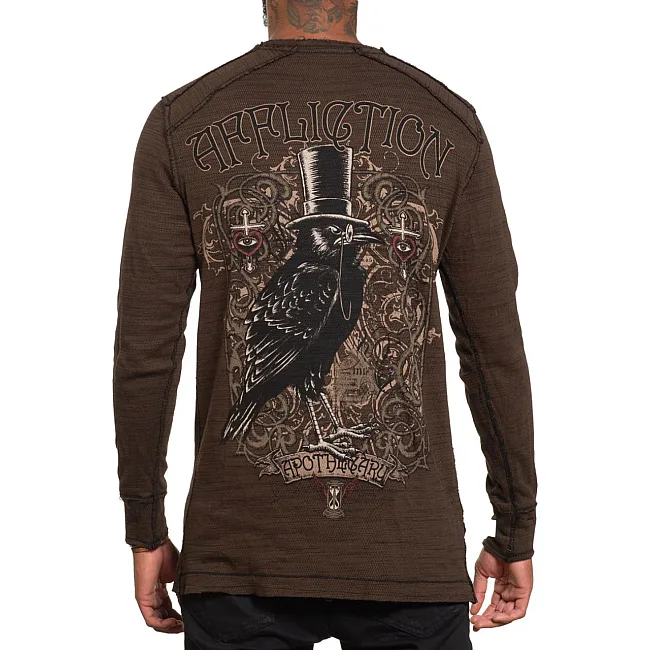 Лонгслив AFFLICTION Highway Drifters LS Rev. Black Tobacco Brown