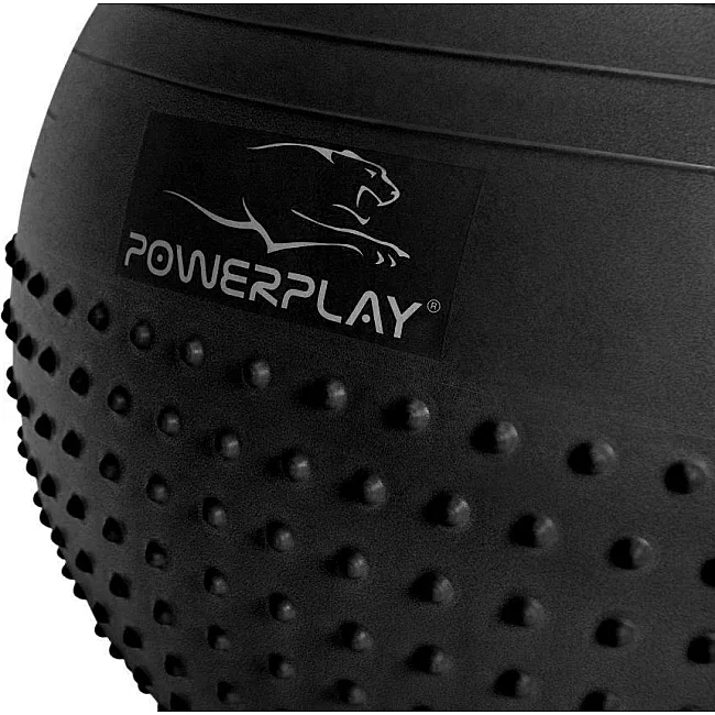 Мяч для фитнеса полумассажный POWERPLAY 4003 Ø75см Темно-серый + насос