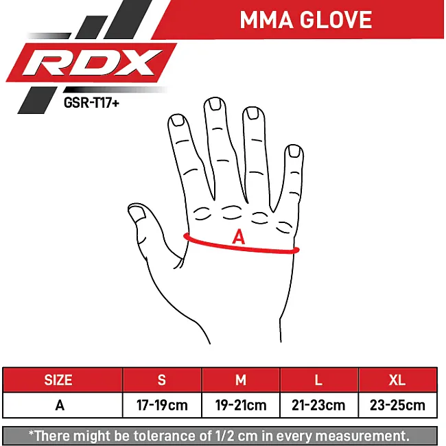 Перчатки для ММА RDX Grappling Shooter Aura Plus T-17 RedBlack