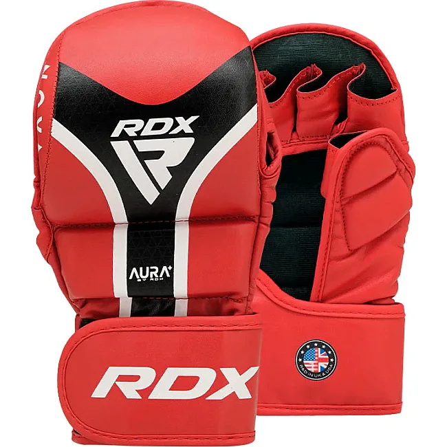 Перчатки для ММА RDX Grappling Shooter Aura Plus T-17 RedBlack