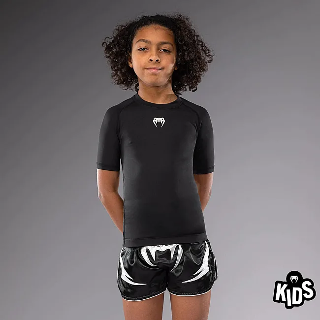 Рашгард для детей VENUM Contender Short Sleeves - Black
