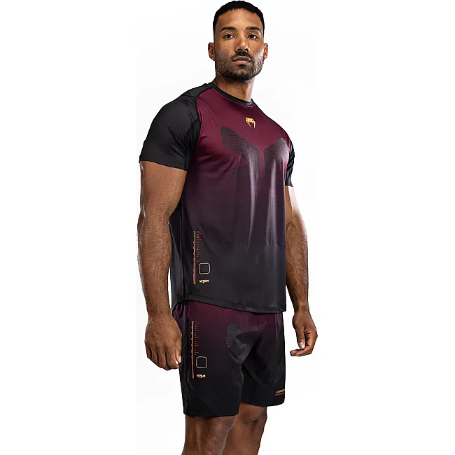 Тренувальна футболка VENUM Tactical XT Dry tech - Black/Burgundy/Gold