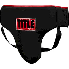 Защита паха Title Leather Solar Groin Protector Black Red