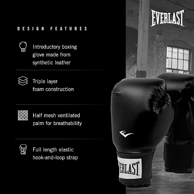 Боксерские перчатки Everlast PROSTYLE 2 BOXING GLOVE черный 16 унций