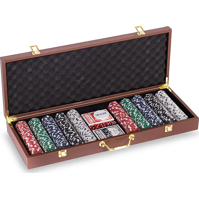 Распродажа! Набор для покера в кейсе из экокожи Poker game set SP-SPORT PK500L 500 фишек