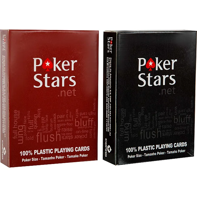 Игральные карты
 пластиковые SP-SPORT
 POKER Stars 8018 54 карты