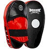 Лапа боксерська пряма подовжена тренувальна шкіра BOXER 2006-01 38х18х4,5см 2штуки (Чорний-червоний)
