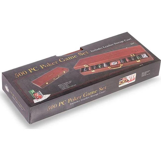 Распродажа! Набор для покера в кейсе из экокожи Poker game set SP-SPORT PK500L 500 фишек