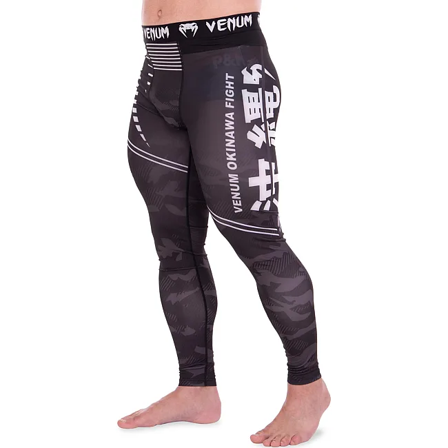 Компрессионные штаны леггинсы тайтсы VENUM OKINAWA 9604 XXS-XXL (Черный-серый)