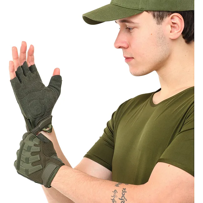 Тактические перчатки
 без пальцев
 SP-SPORT

 BC-8808 (Оливковый)