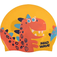 Шапочка для бассейна силиконовая юниорская MADWAVE Junior DINO M057916 (Желтый)