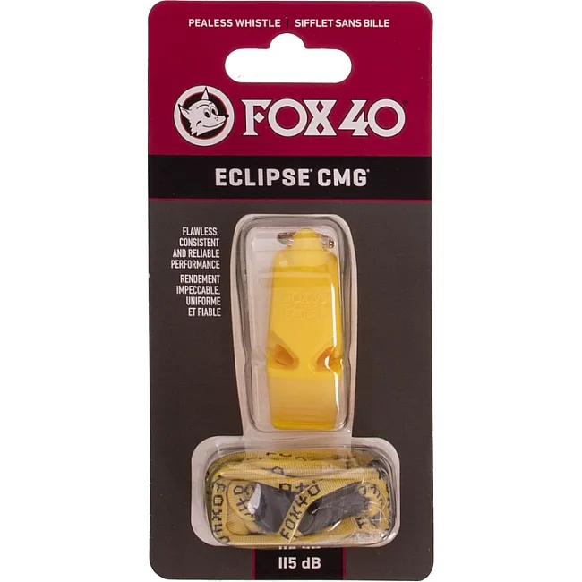 Свисток спортивный судейский пластиковый со шнурком ECLIPSE CMG FOX40-ECLIPSE CMG (Желтый)