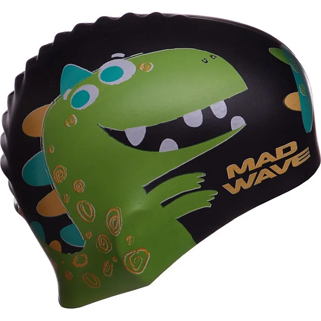 Шапочка для басейну
 силіконова юніорська MADWAVE
 Junior DINO M057916 (Жовтий)