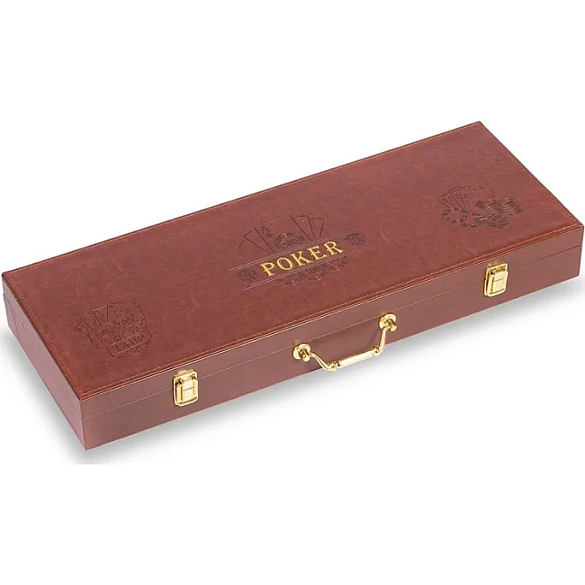 Распродажа! Набор для покера в кейсе из экокожи Poker game set SP-SPORT PK500L 500 фишек