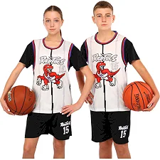 Детская баскетбольная форма NBA клуб Raptors 15 BA-6658 (Белый-черный)