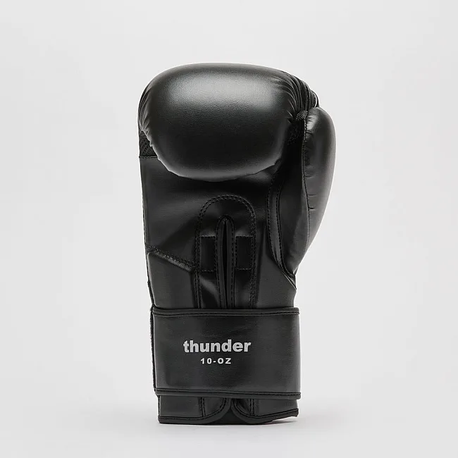 Боксерские перчатки Leone GN383 THUNDER Black (капу в комплекте)
