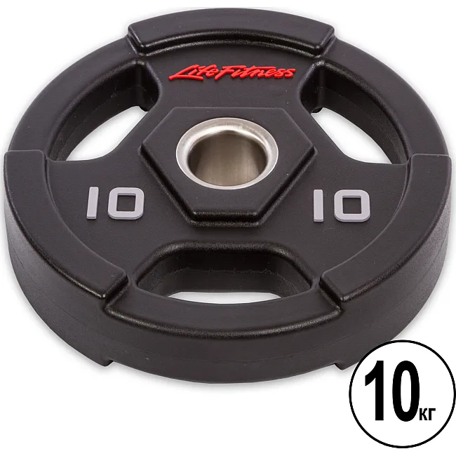 Блин для штанги полиуретановый
 LIFE FITNESS SC-80154-10 51мм 10кг