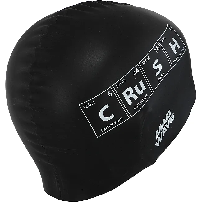 Шапочка для бассейна
 силиконовая для взрослых MADWAVE
 CRUSH M055318 (Черный)