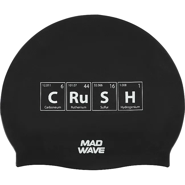 Шапочка для бассейна
 силиконовая для взрослых MADWAVE
 CRUSH M055318 (Черный)