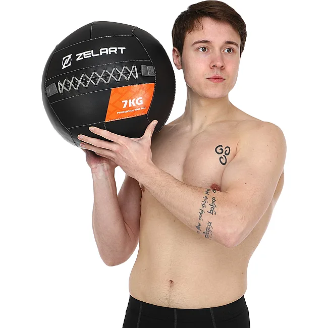 Мяч набивной медицинский для кроссфита WALL BALL ZELART
 TA-7822-7 вес-7кг