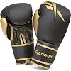 Боксерские перчатки Reebok Boxing Gloves черный, золотистый 10 унций