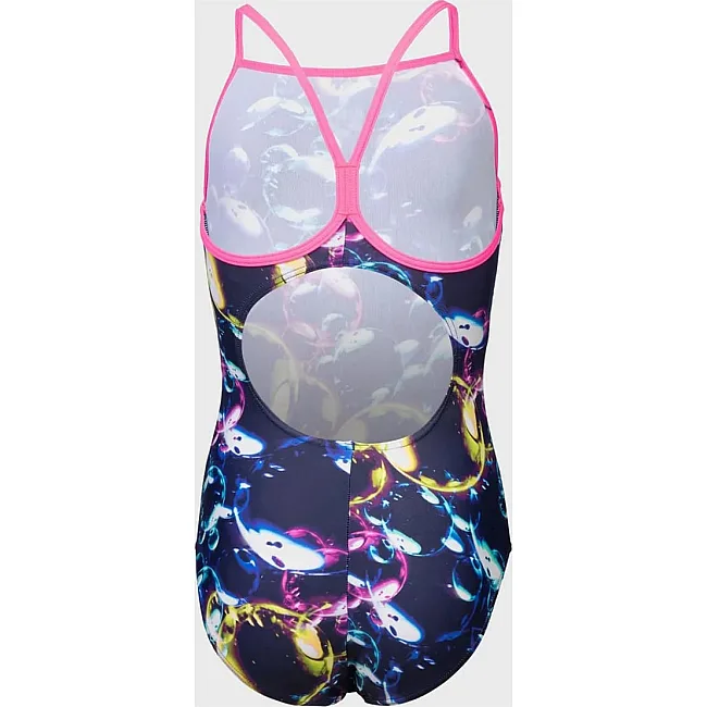 Купальник закрытый для девочек Arena SOAP BUBBLES SWIMSUIT LIGHT DR темно-синий