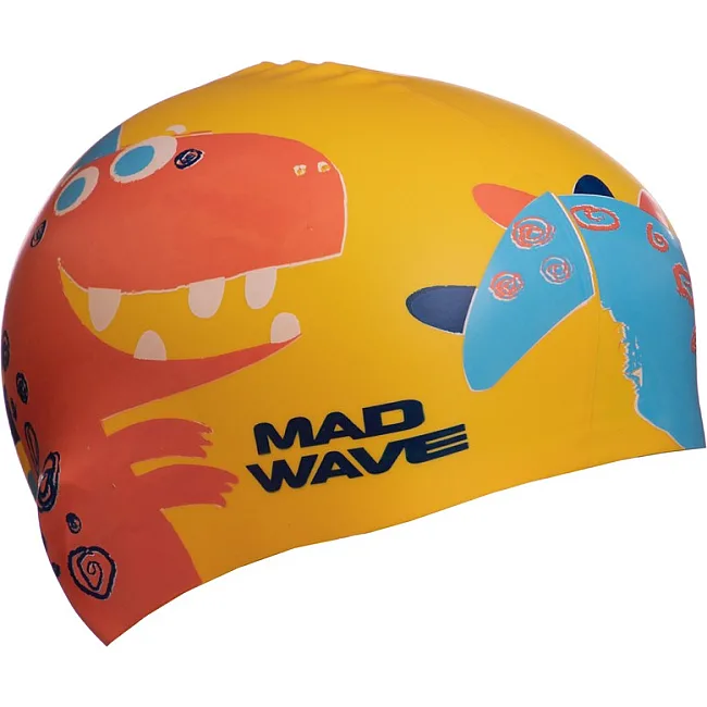 Шапочка для басейну
 силіконова юніорська MADWAVE
 Junior DINO M057916 (Жовтий)