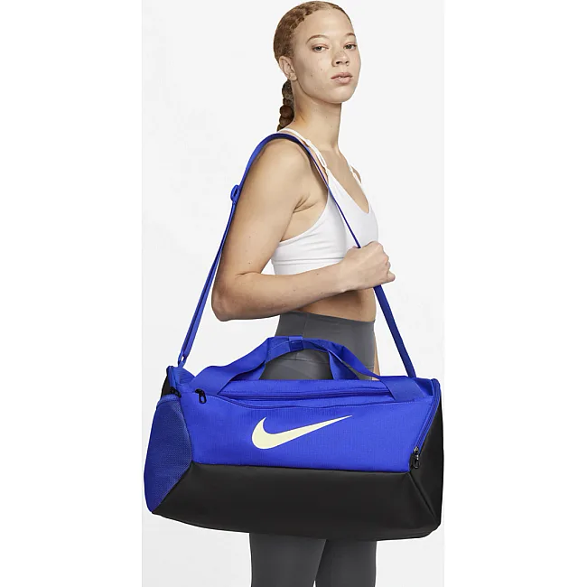 Сумка спортивная Nike NK BRSLA S DUFF - 9.5 черный 41L, синий 51x28х28 см