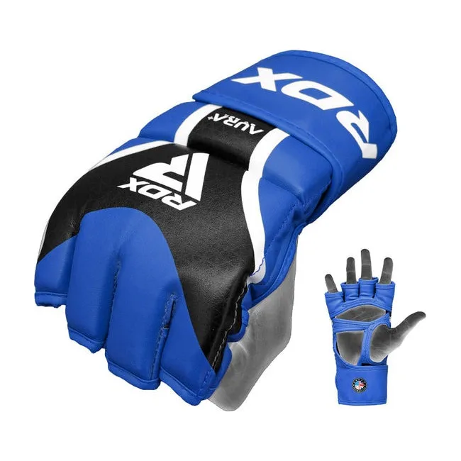 Рукавиці для ММА RDX AURA PLUS T-17 Blue/Black (капа у комплекті)
