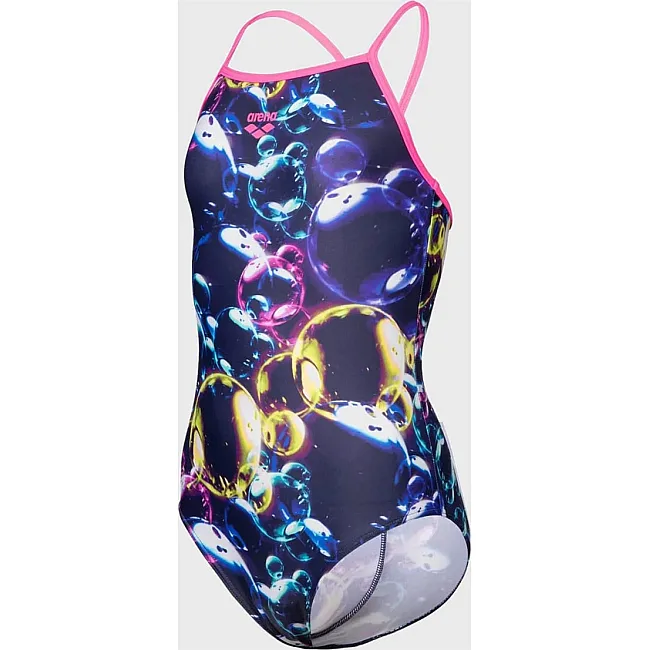 Купальник закрытый для девочек Arena SOAP BUBBLES SWIMSUIT LIGHT DR темно-синий