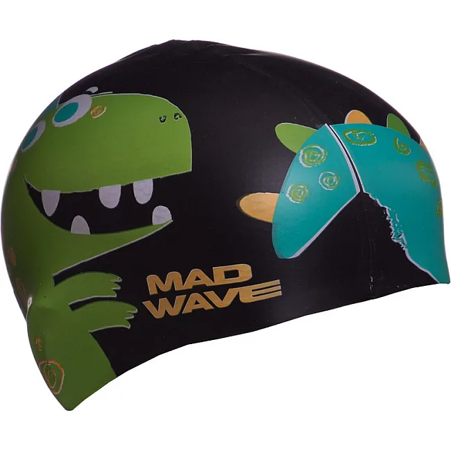 Шапочка для басейну
 силіконова юніорська MADWAVE
 Junior DINO M057916 (Жовтий)