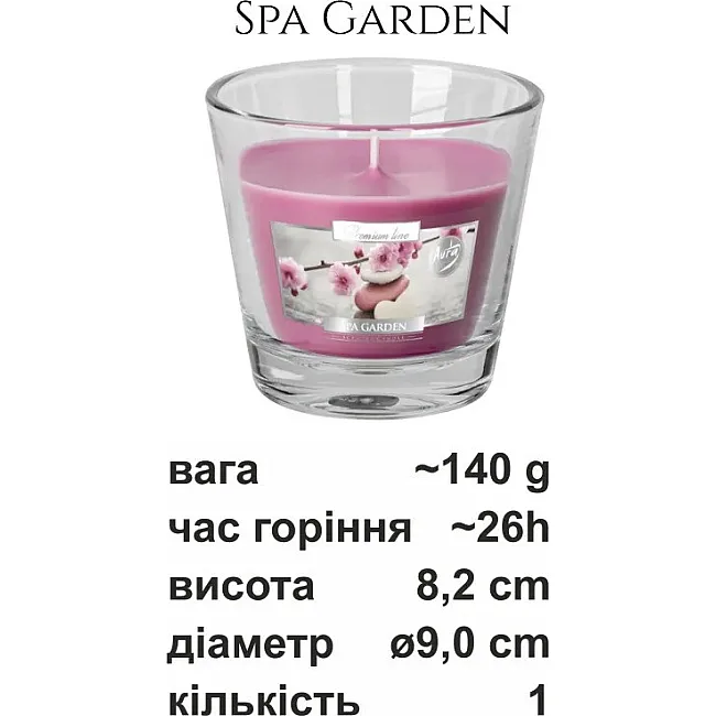 Свеча в стеклянном стакане Bispol SPA Garden (SN 90-254)