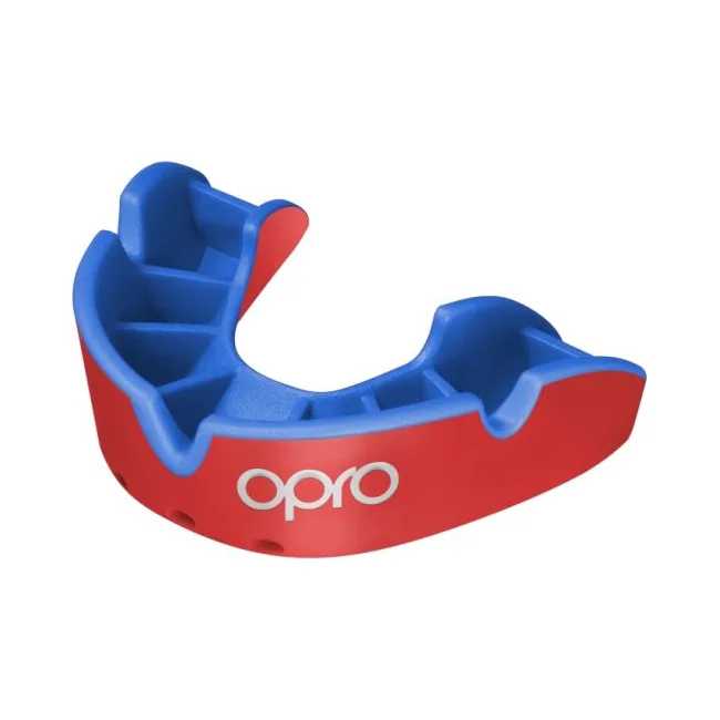 Капа для бокса OPRO Self-fit GEN5 Silver Red Dark Blue