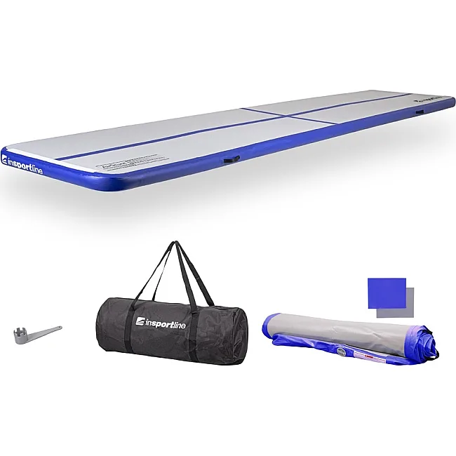 Килимок надувний Airtrack inSPORTline Airstunt 500x100x10 см, біло-синій