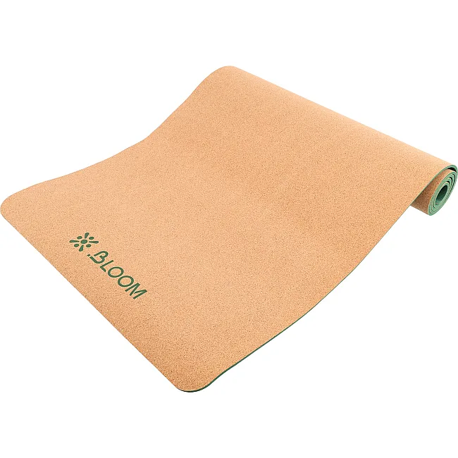 Коврик для йоги Пробковый каучуковый двухслойный Yoga mat BLOOM LB7121 183x61мx0.6cм