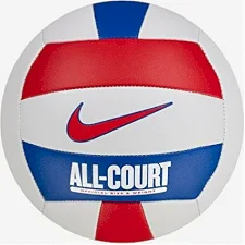 Волейбольний м'яч NIKE ALL COURT VOLLEYBALL DEFLATED WHITE/UNIVERSITY RED/GAME ROYAL size 5